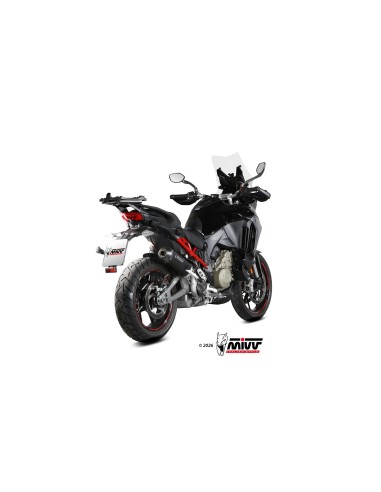 silencioso mivv 2x1 oval black con tapa de carbono ducati multistrada v4 v4s 2025 26