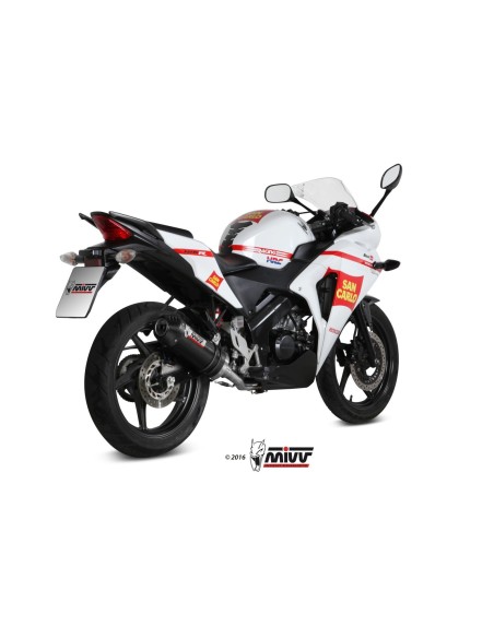 escape completo mivv 1x1 oval carbono con tapa carbono honda cbr 125 r 2011 16 h 060 l3c