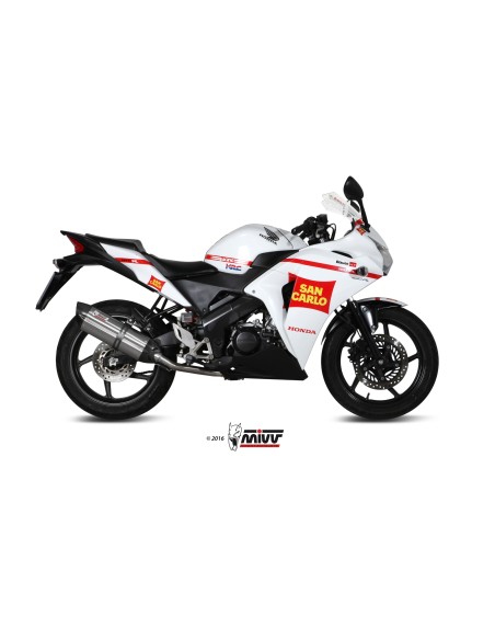 escape completo mivv 1x1 suono st steel con tapa carbono honda cbr 125 r 2011 16 h 060 l7