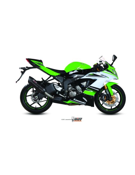 silencioso mivv suono acero negro carbon kawasaki zx 6 r 2009 16 zx 6 r 636 2013 16