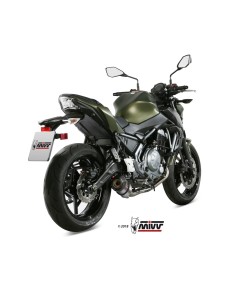 escape completo mivv 2x1 oval titan con tapa carbono kawasaki ninja 650 z650 2017 23 2
