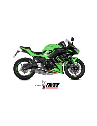 escape completo mivv 2x1 oval titanium con tapa carbono kawasaki ninja 650 z650 2024 26