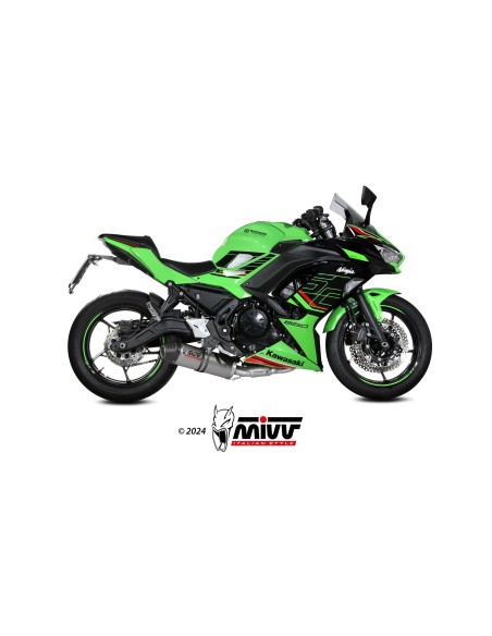 escape completo mivv 2x1 oval titanium con tapa carbono kawasaki ninja 650 z650 2024 26