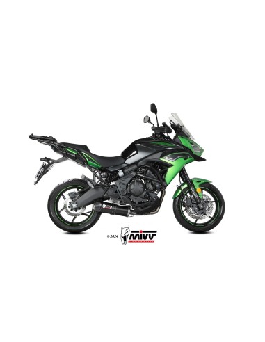 escape completo mivv 2x1 oval black con tapa de carbono kawasaki versys 650 2024 26