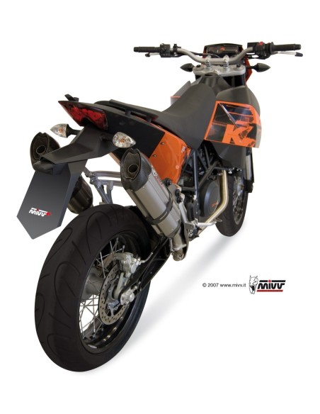 silenciosos mivv 2 bolt on suono st steel con tapa carbono ktm 690 sm 2007 12 kt 003 l7