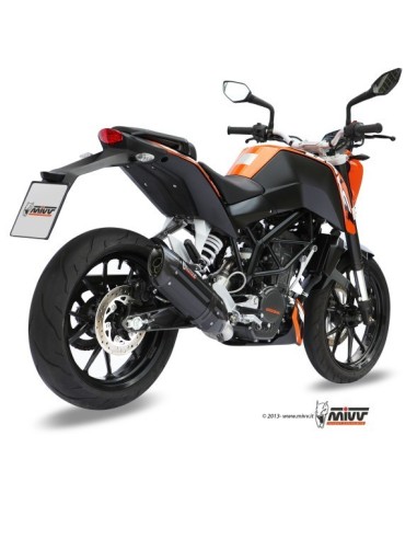 escape completo mivv 1x1 suono black tapa carbono ktm 125 duke 2011 16 200 duke 2012 14
