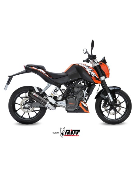escape completo mivv 1x1 gp black con tapa carbono ktm 125 duke 2011 16 200 duke 2012 14