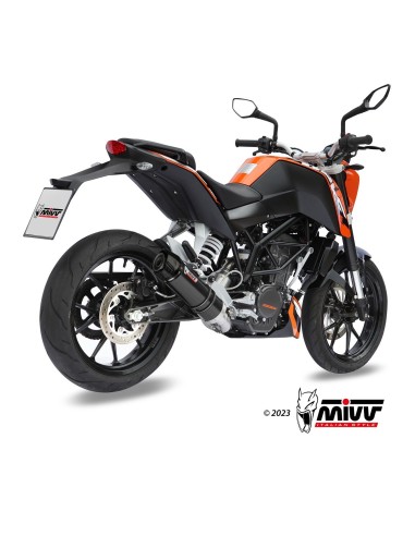 escape completo mivv 1x1 gp black con tapa carbono ktm 125 duke 2011 16 200 duke 2012 14