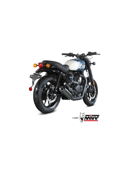 silencioso mivv hr 1 black con tapa en carbono royal enfield hntr 350 2022 24 re 005 lh1bc
