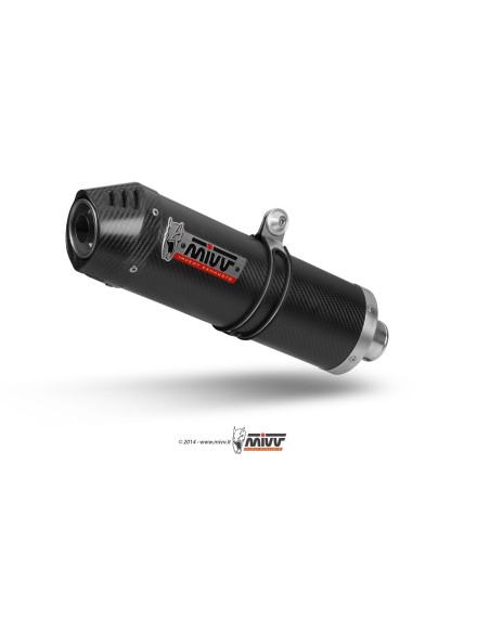 escape completo mivv 2x1 oval carbono con tapa carbono suzuki dl v strom 650 2007 11