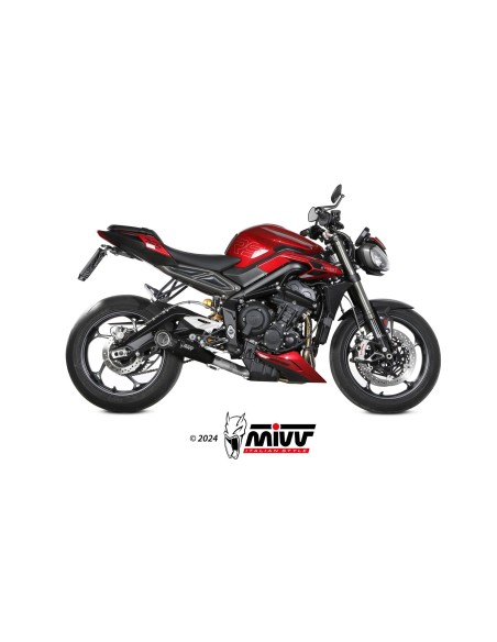 escape completo mivv 3x1 x m5 black triumph street triple 765 r rs 2023 24 t 027 sc5b