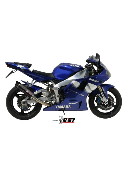 silencioso mivv gp black con tapa en carbono yamaha yzf r1 1000 1998 01 y 001 lxbc