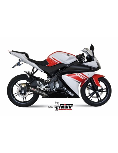 escape completo mivv 1x1 gp black con tapa carbono yamaha yzf r125 2008 13 y 030 lxbc
