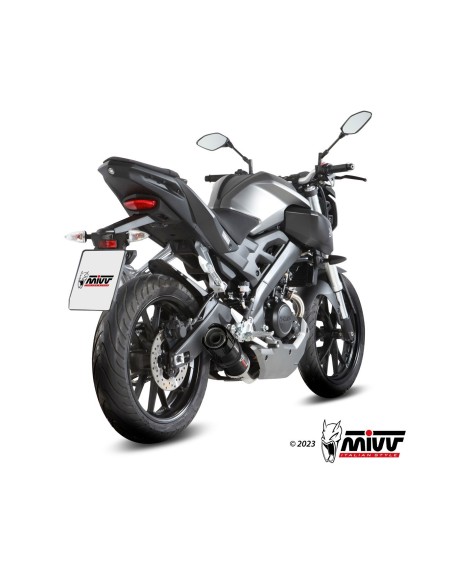 escape completo mivv 1x1 gp black con tapa carbono yamaha mt 125 2015 19 yzf r125 2014 18