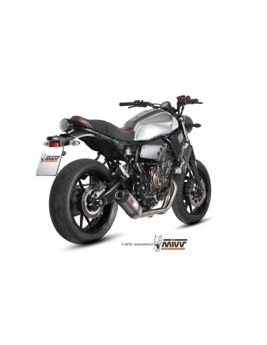 escape completo mivv 2x1 oval titan con tapa carbono yamaha xsr 700 2016 20 y 053 l4c