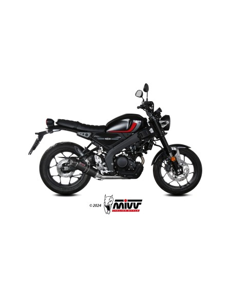 escape completo mivv 1x1 gp carbon con tapa en carbono yamaha xsr 125 2022 24 y 075 l2sc