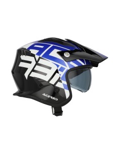 casco acerbis jet aria graphic sport 22 06 color negro y azul mate 0026602 295 2