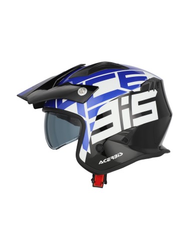 casco acerbis jet aria graphic sport 22 06 color negro y azul mate 0026602 295