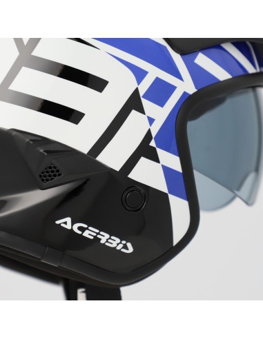 casco acerbis jet aria graphic sport 22 06 color negro y azul mate 0026602 295