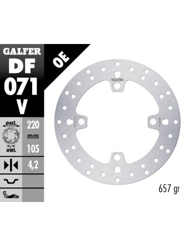 disco de freno delantero galfer df071v redondo 220 mm para honda sh scoopy y dylan