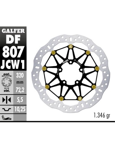 disco de freno delantero galfer df807jcw1g03 floatech racing 320x5 5 mm