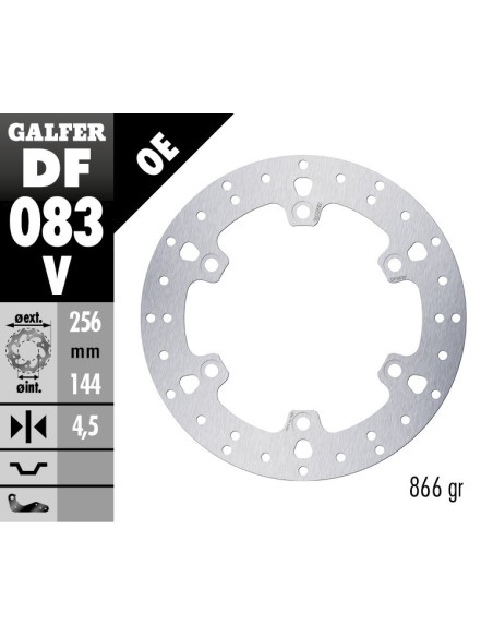 disco de freno moto galfer df083v 256 mm tipo oem honda