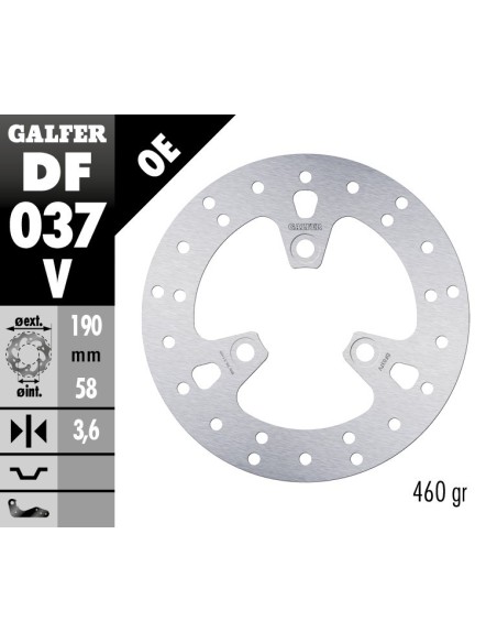 disco de freno galfer fijo redondo 190x3 6mm df0