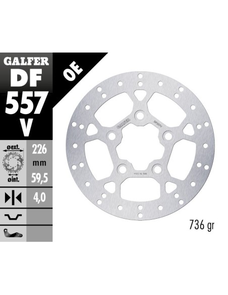 disco de freno scooter galfer df557v 226 mm serie v fijo