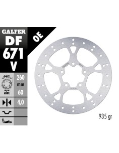 disco de freno galfer fijo 260x4mm df671v
