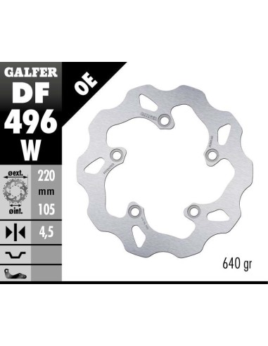 disco de freno trasero yamaha como yzf r1 y yzf r6 galfer df496wr wave fijo racing 220 mm