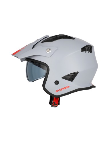 casco acerbis jet aria 22 06 color gris claro mate 0025055 076