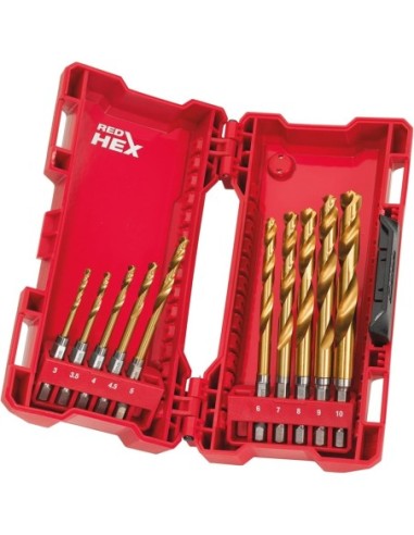 Estuche 10 de brocas HSS-G Tin 3  3.5