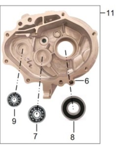 conjunto de tapa de caja de cambios uk125 motor largo zairon zs3