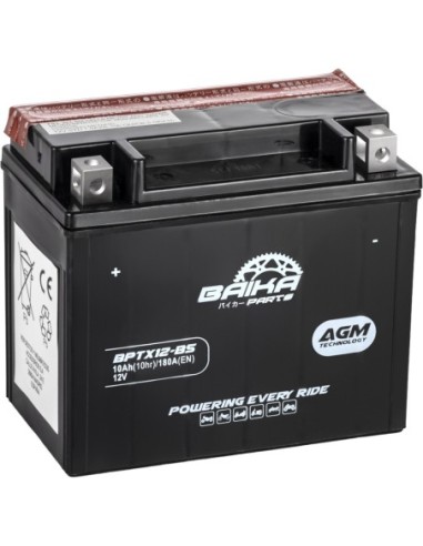 Batería Moto AGM Baika Parts YTX12BS MYTX12BS | Motoauto