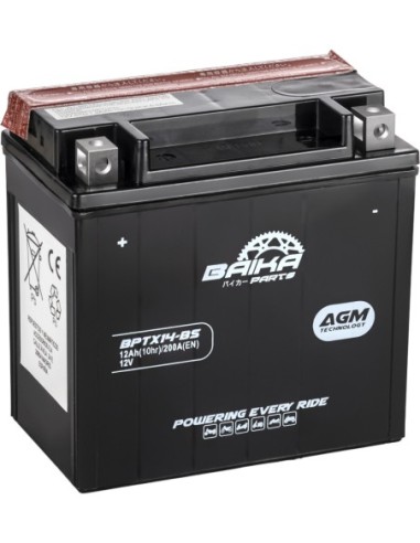 Batería Moto AGM Baika Parts YTX14BS MYTX14BS | Motoauto