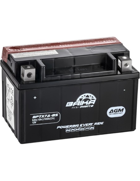 Batería Moto AGM Baika Parts YTX7A-BS MYTX7ABS | Motoauto