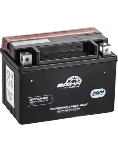Batería Moto AGM Baika Parts  YTX9-BS MYTX9BS | Motoauto