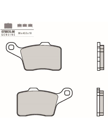 Pastillas de freno Brembo genuinas 07BB3590 | Motoauto