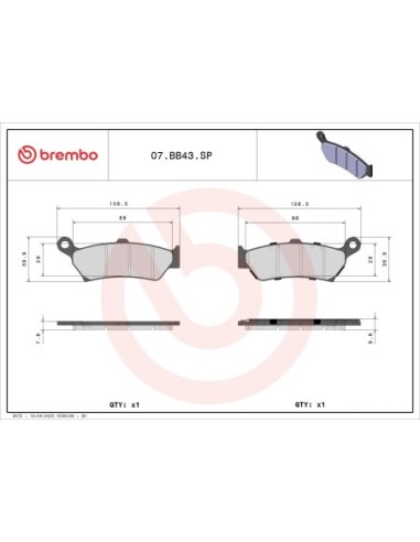 Pastillas de freno Brembo 07BB43SP | Motoauto