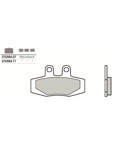 Pastillas de freno Brembo orgánicas 07GR64TT | Motoauto