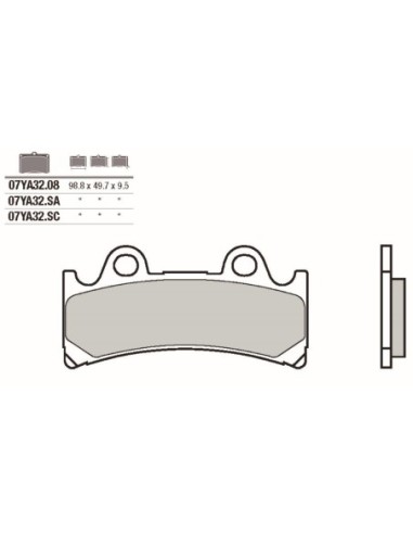 Pastillas freno Brembo Racing SC genuino 07YA32SC | Motoauto