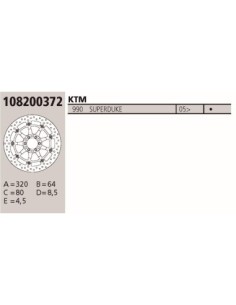 Disco BREMBO Genuine  KTM SUPERDUKE 990 108200372 | Motoauto