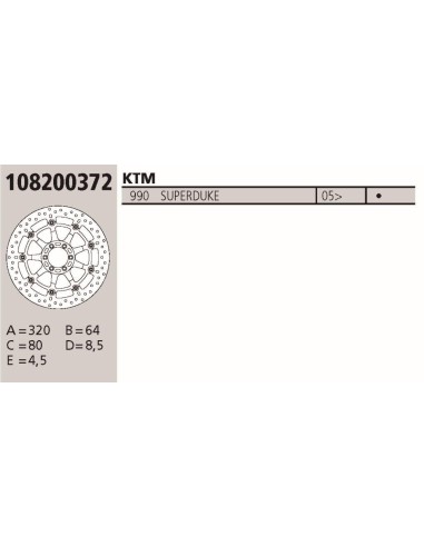 Disco BREMBO Genuine  KTM SUPERDUKE 990 108200372 | Motoauto
