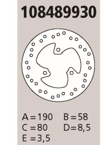 Disco BREMBO Genuine  APRILIA/PIAGGIO 108489930 | Motoauto