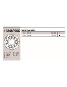 Disco BREMBO Genuine  HUSQVARNA SMR 108489966 | Motoauto