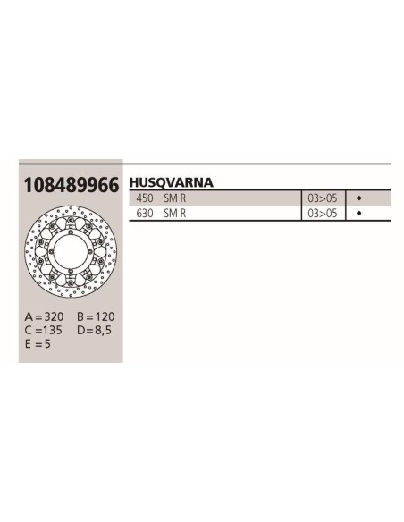 Disco BREMBO Genuine  HUSQVARNA SMR 108489966 | Motoauto