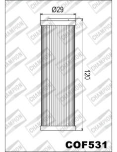 Filtro de aceite Champion COF531 COF531 | Motoauto
