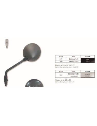 ESPEJO CROMADO DCHO IZQ. FAR247 | Motoauto