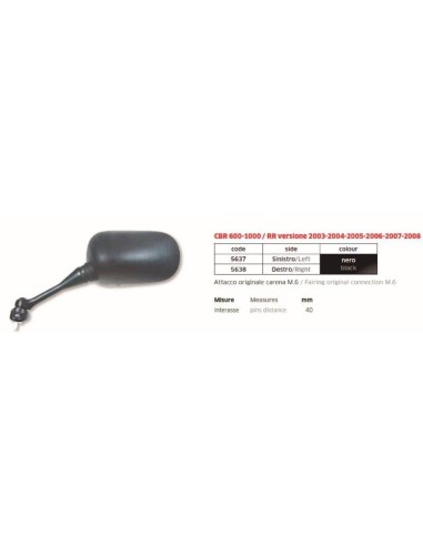 ESPEJO HONDA CBR 600-100RR 03-08 IZDO FAR5637 | Motoauto