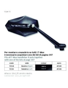 ESPEJO VIPER ALUMINIO IZQUIERDO FAR7233 | Motoauto